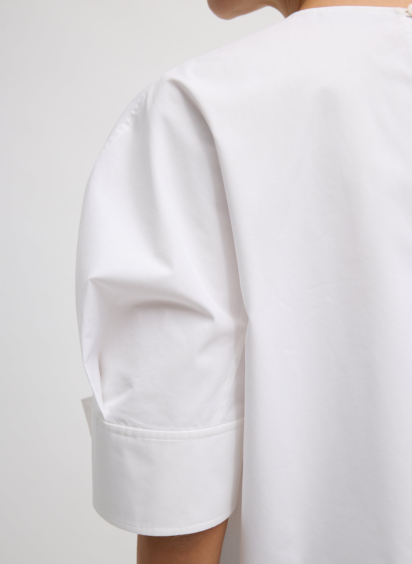 Tibi Compact Eco Poplin Reverse Sleeve Top