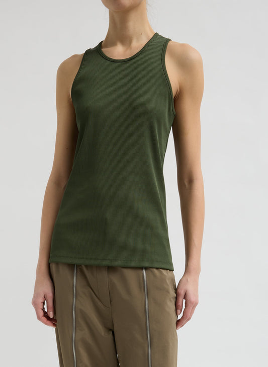 Tibi Stretch Luxe Ribbed Tank Top