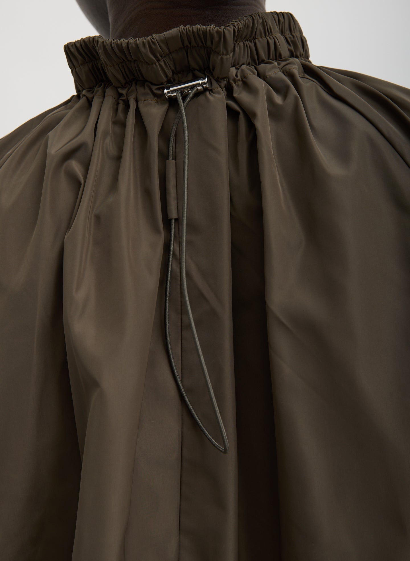 Tibi Italian Sporty Nylon Shirred Anorak Top