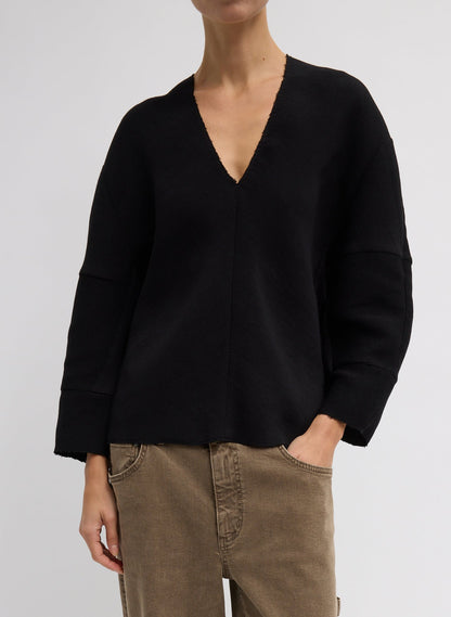 Tibi Viscose Plisse Hinged Long Sleeve Top