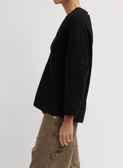 Tibi Viscose Plisse Hinged Long Sleeve Top