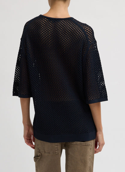 Tibi Crochet Netting Oversized Easy T-Shirt