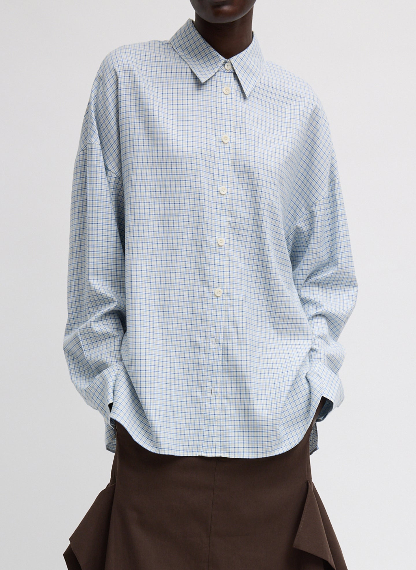 Tibi Linus Check Oversized Shirt