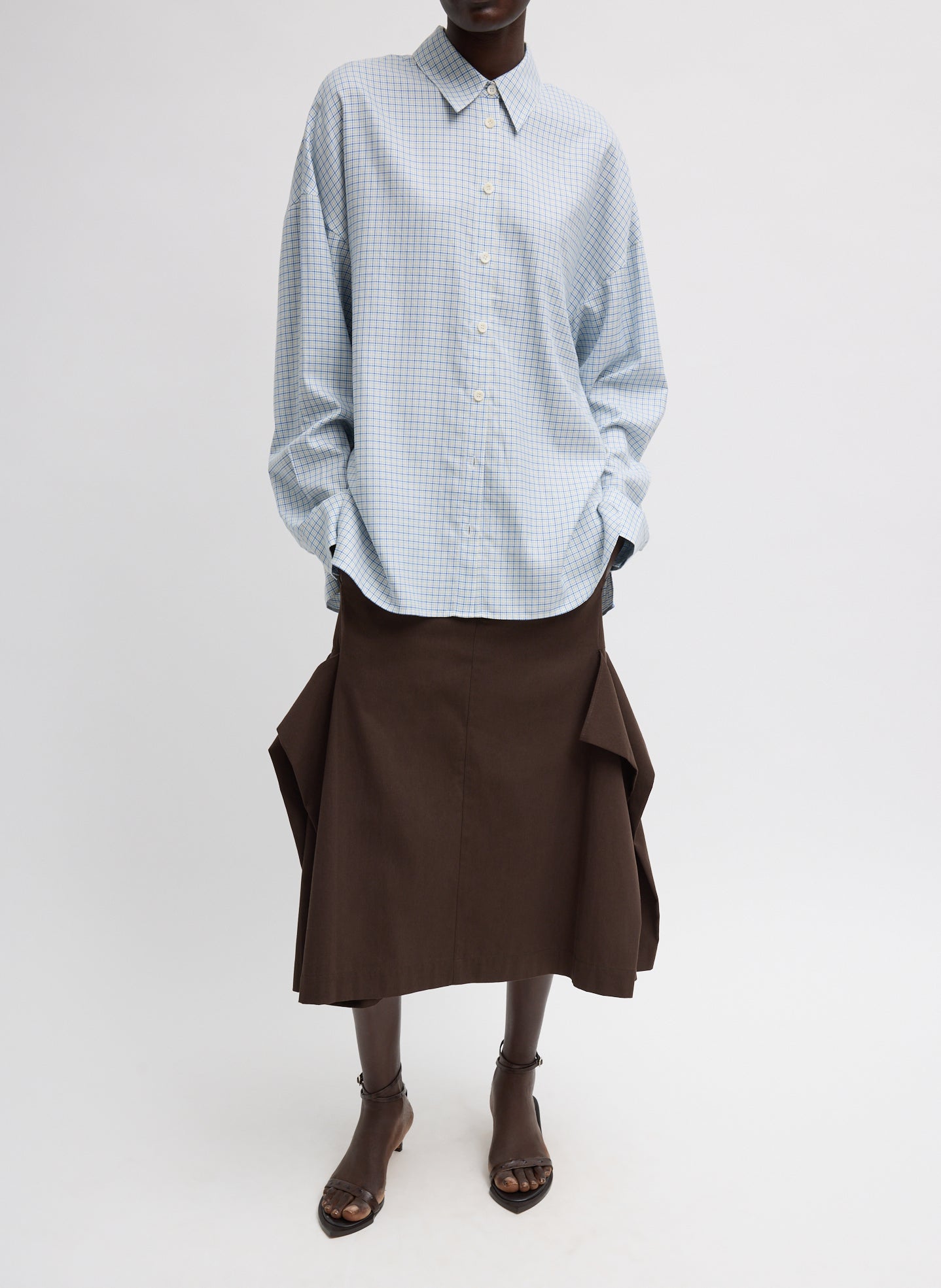 Tibi Linus Check Oversized Shirt