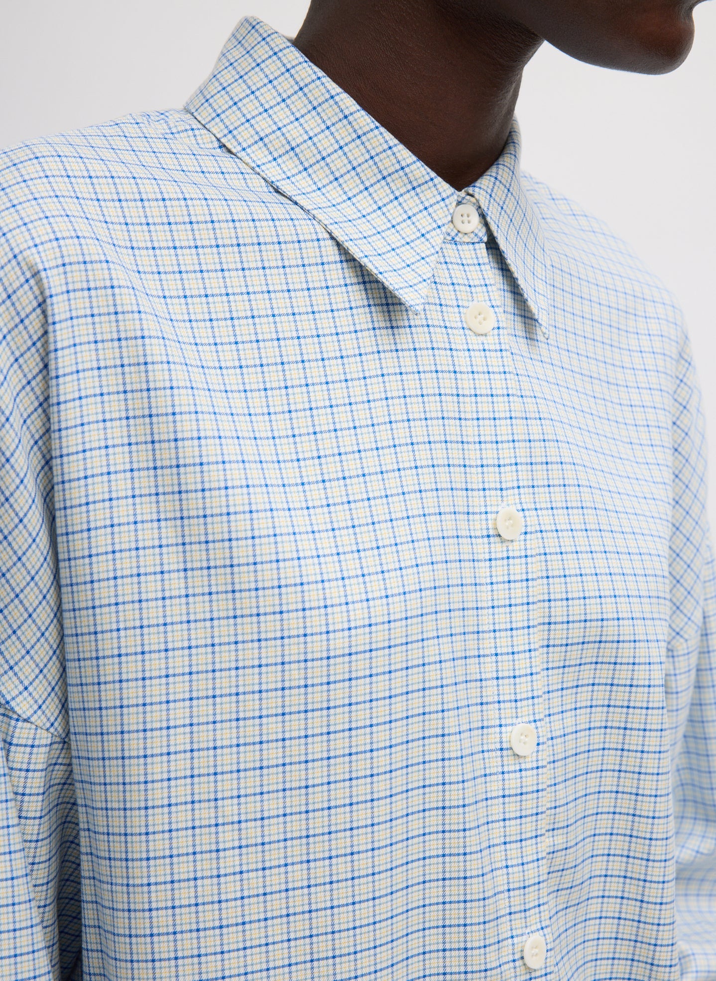 Tibi Linus Check Oversized Shirt
