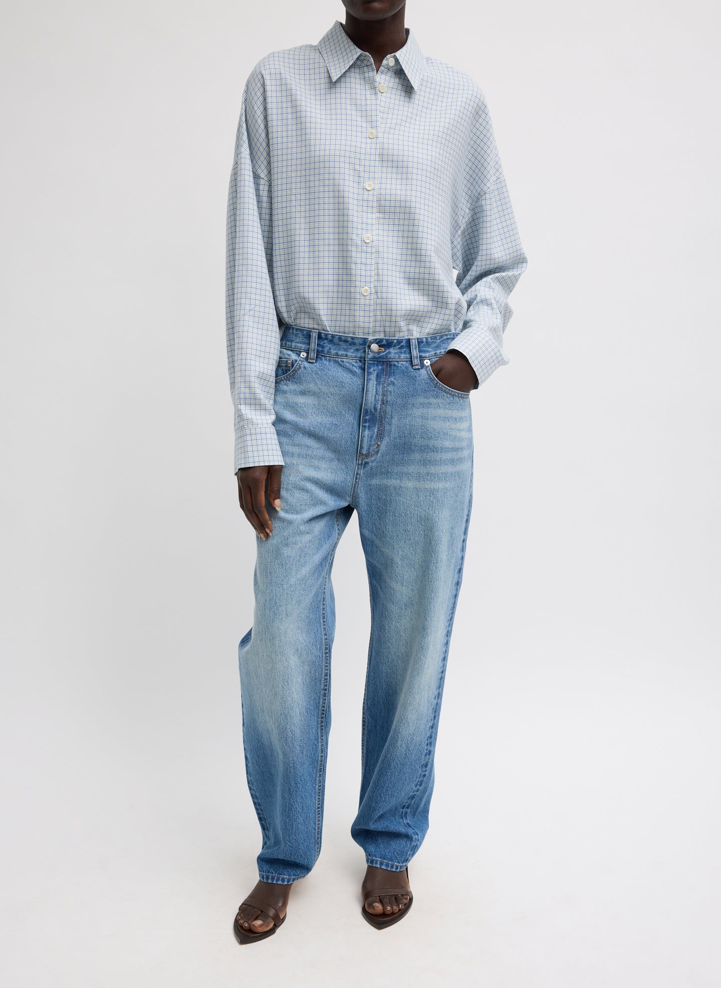 Tibi Linus Check Oversized Shirt