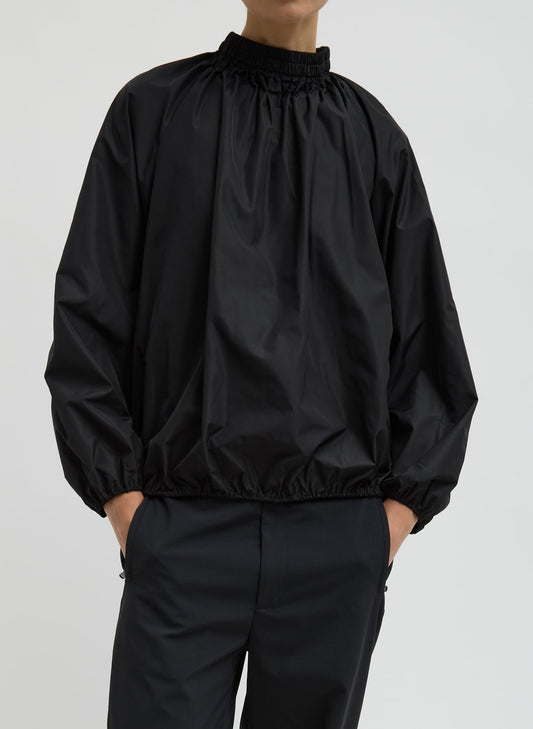 Tibi Italian Sporty Nylon Shirred Anorak Top