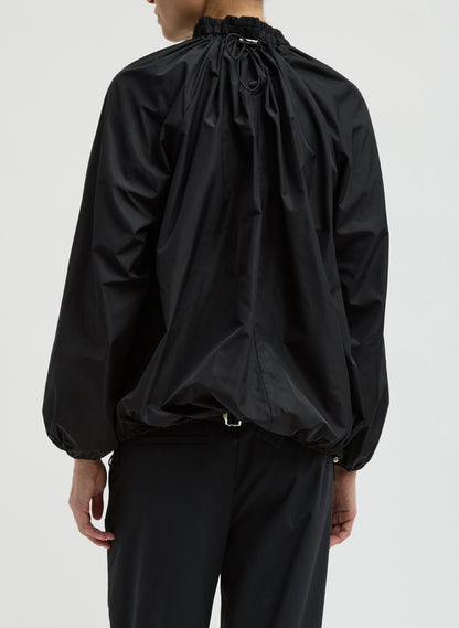 Tibi Italian Sporty Nylon Shirred Anorak Top