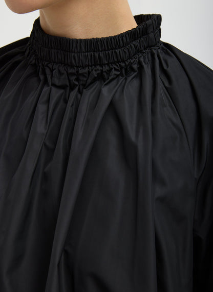 Tibi Italian Sporty Nylon Shirred Anorak Top