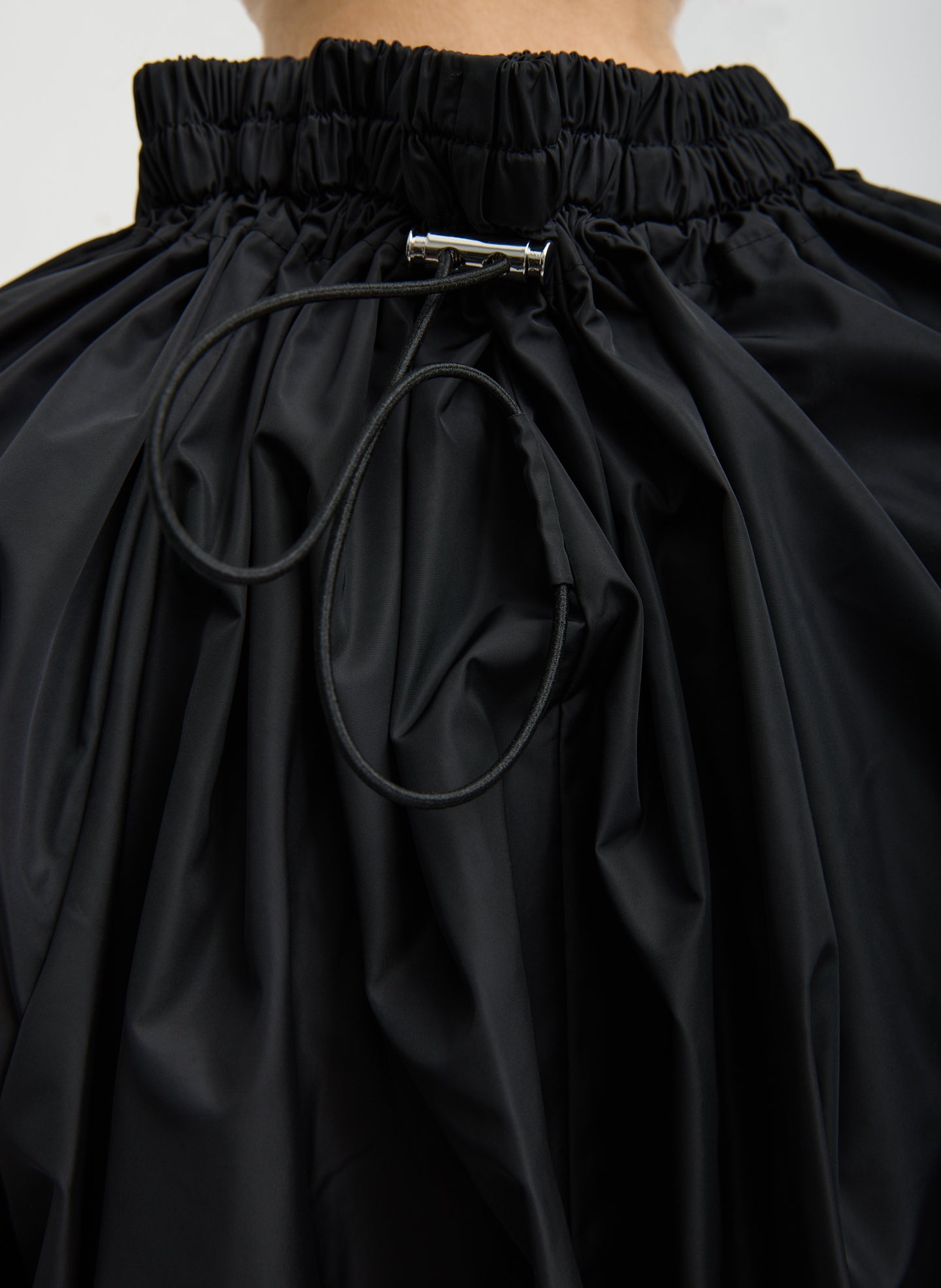Tibi Italian Sporty Nylon Shirred Anorak Top