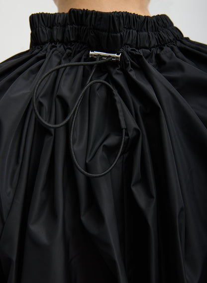 Tibi Italian Sporty Nylon Shirred Anorak Top