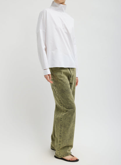 Tibi Eco Poplin Funnel Neck Dolman Top