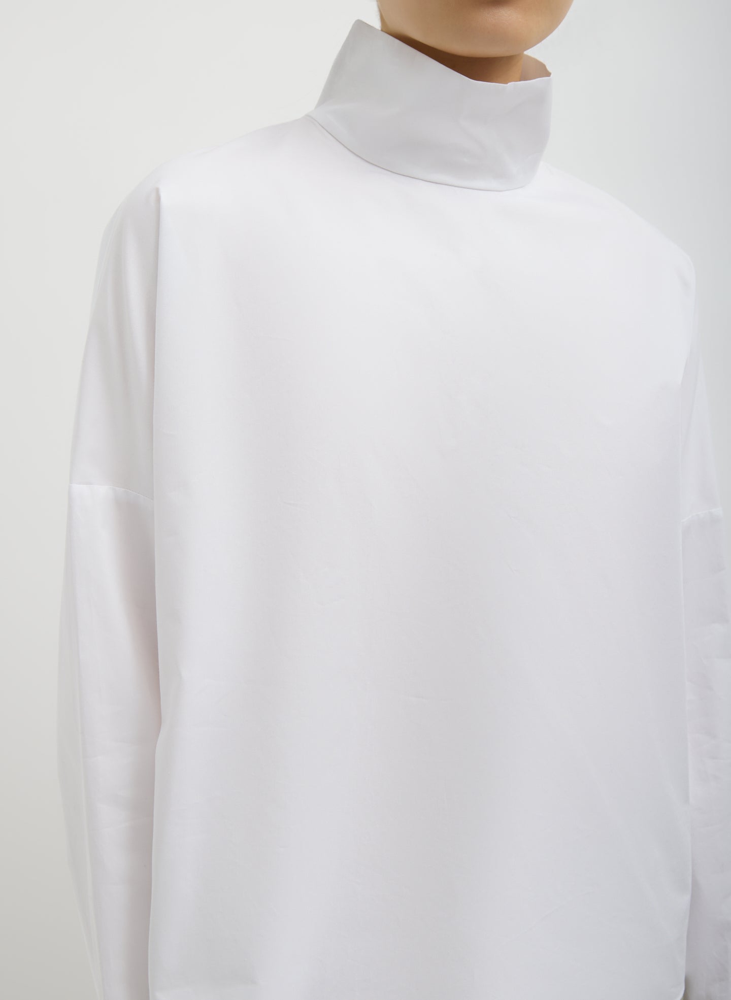 Tibi Eco Poplin Funnel Neck Dolman Top