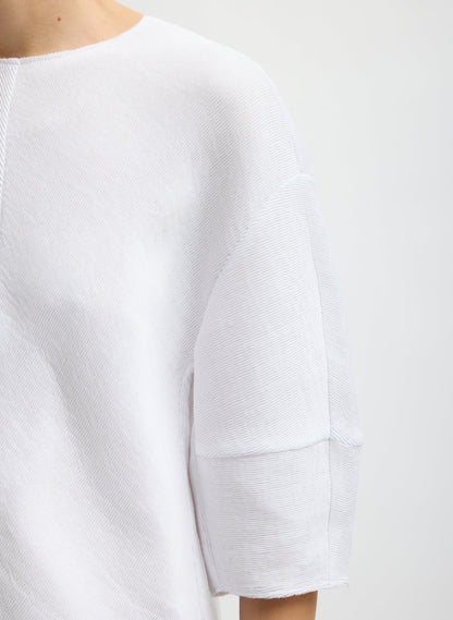 Tibi Viscose Plisse Hinged Short Sleeve Top