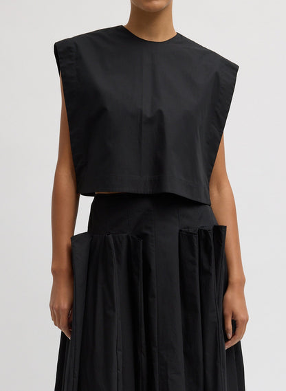 Tibi Compact Eco Poplin Cropped Square Top