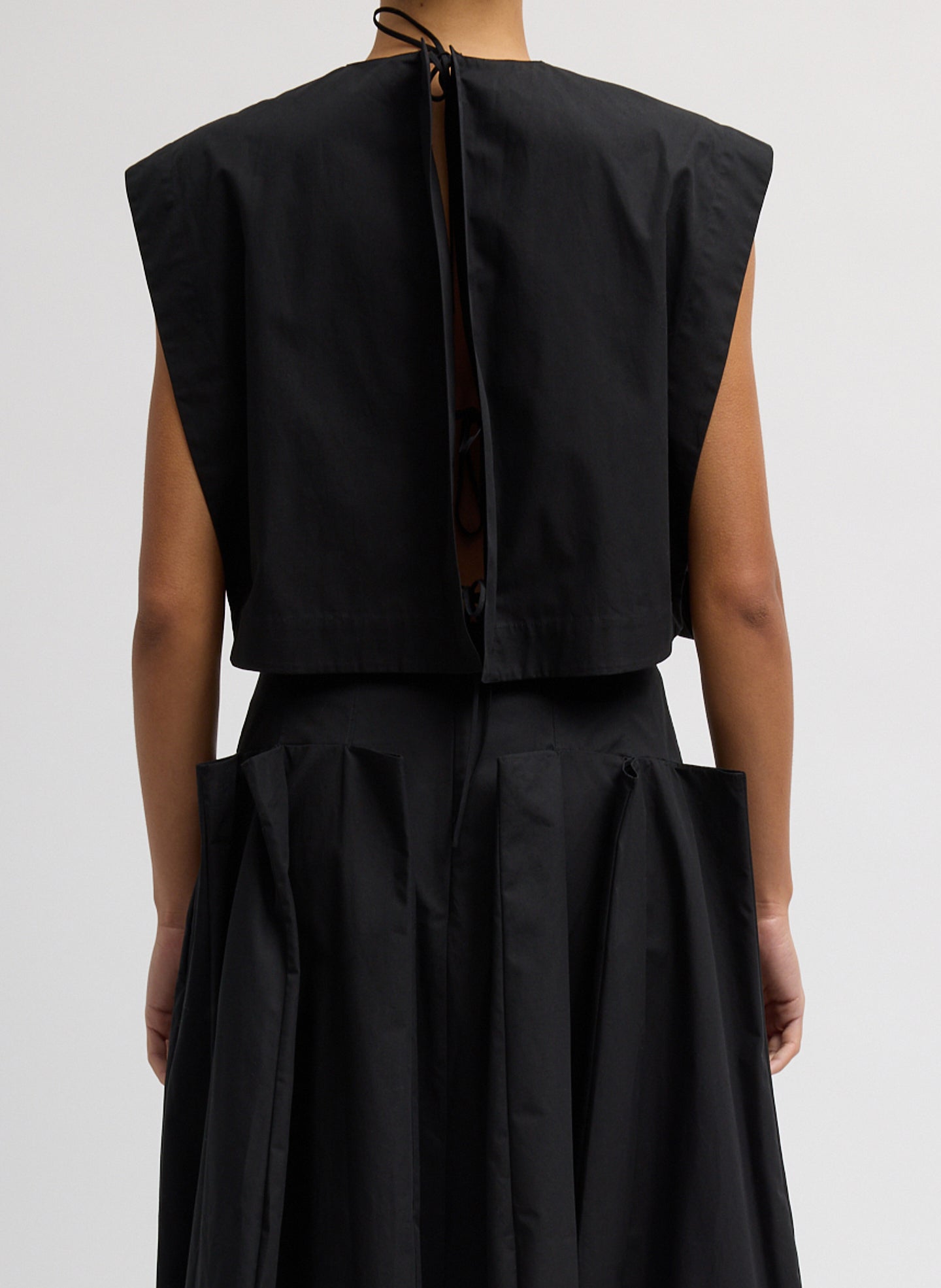 Tibi Compact Eco Poplin Cropped Square Top