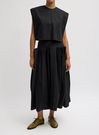 Tibi Compact Eco Poplin Cropped Square Top