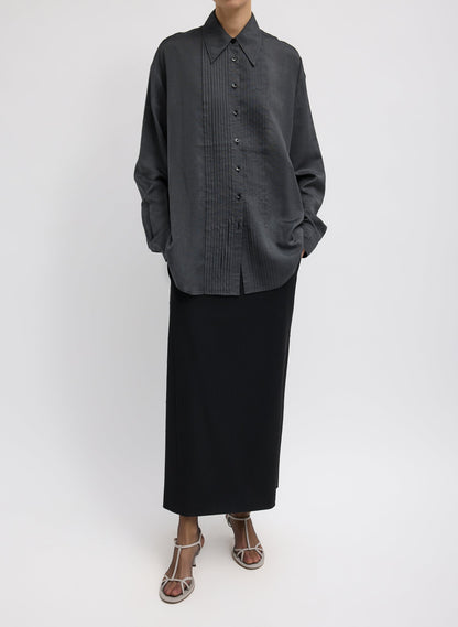 Tibi Silk Voile Easy Pintucked Shirt
