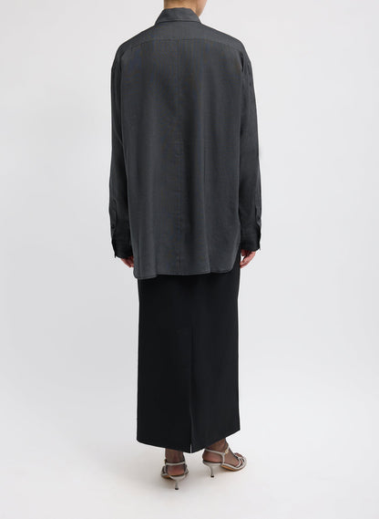 Tibi Silk Voile Easy Pintucked Shirt