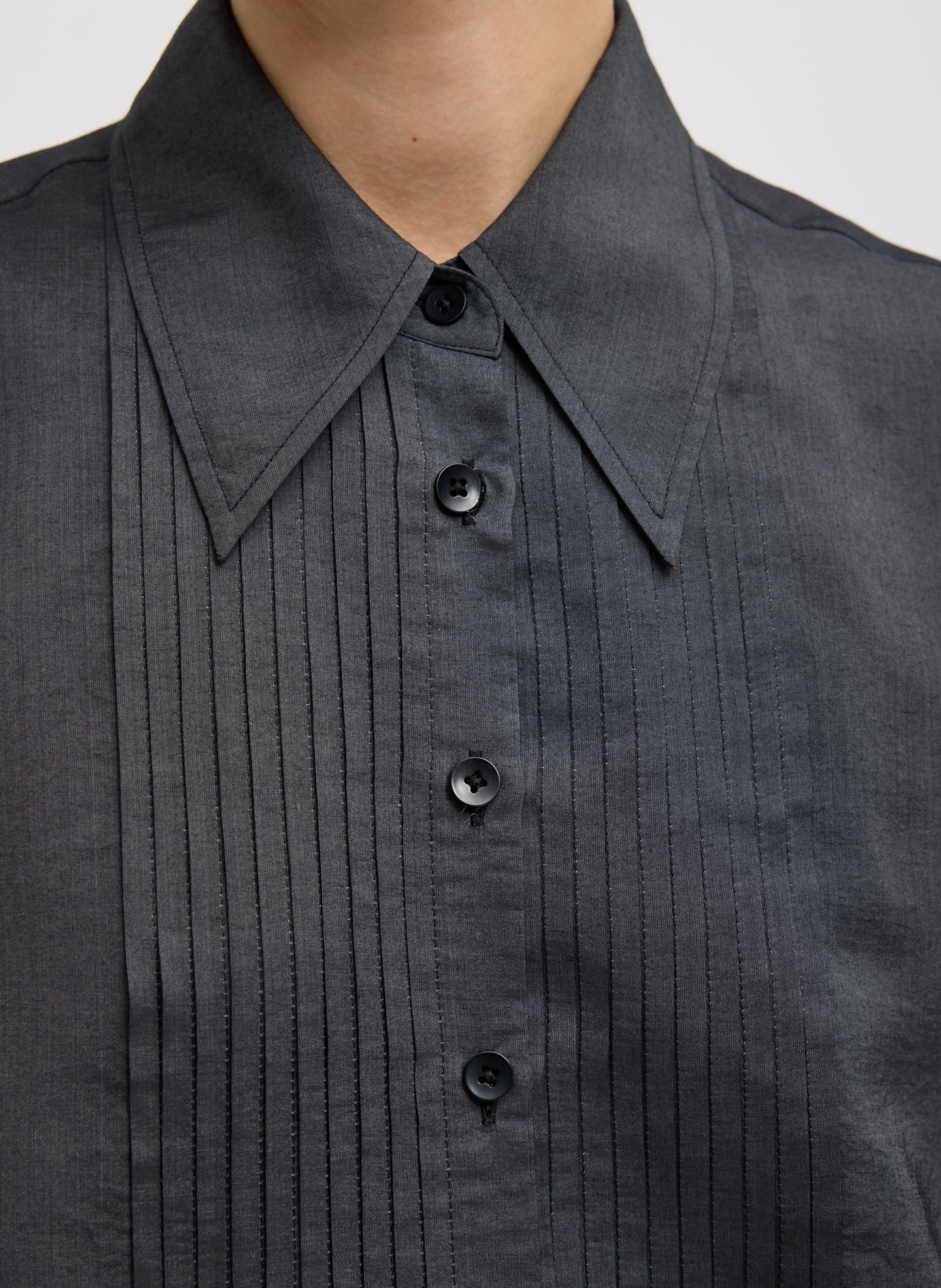 Tibi Silk Voile Easy Pintucked Shirt