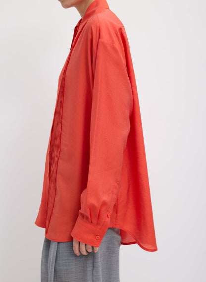 Tibi Silk Voile Easy Pintucked Shirt