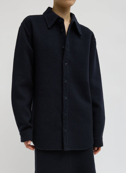 Tibi Luxe Double Faced Wool Angora Easy Shirt