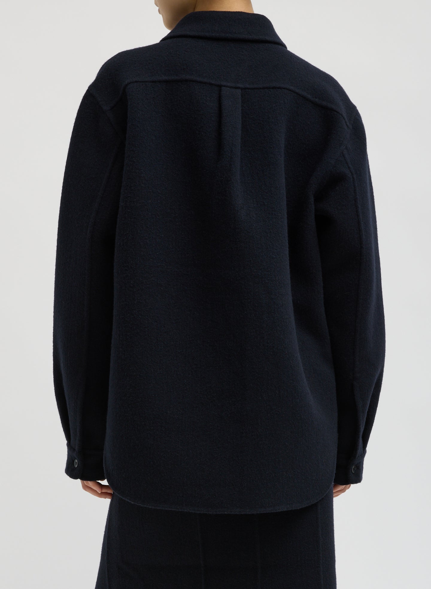Tibi Luxe Double Faced Wool Angora Easy Shirt