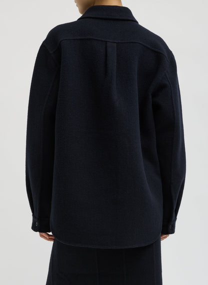 Tibi Luxe Double Faced Wool Angora Easy Shirt