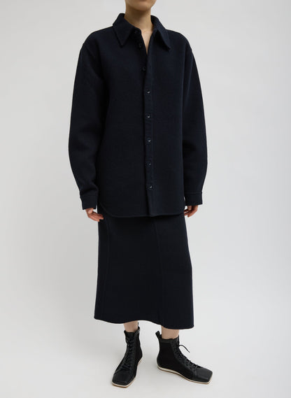 Tibi Luxe Double Faced Wool Angora Easy Shirt