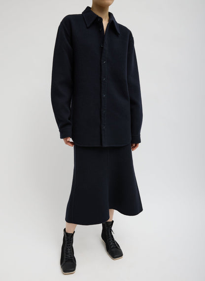 Tibi Luxe Double Faced Wool Angora Easy Shirt