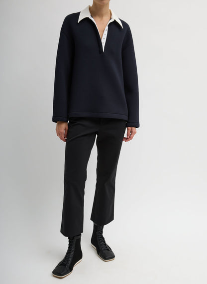 Tibi Bonded Viscose Sculpted Polo