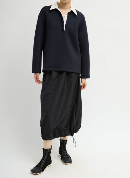 Tibi Bonded Viscose Sculpted Polo