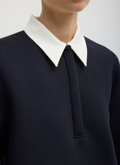 Tibi Bonded Viscose Sculpted Polo