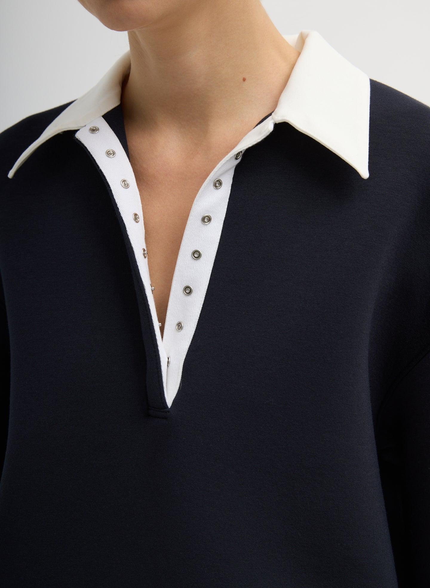 Tibi Bonded Viscose Sculpted Polo
