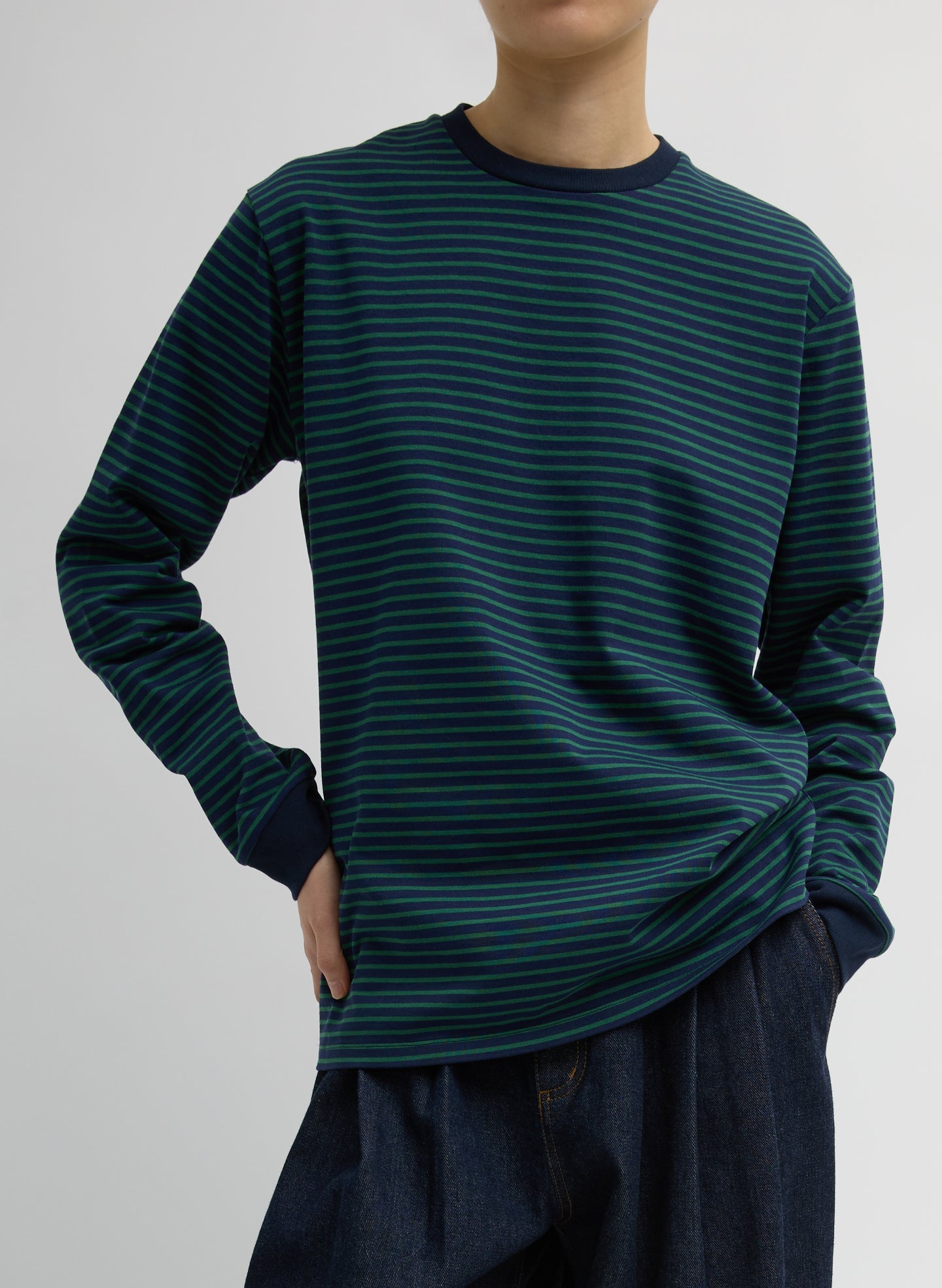 Tibi Striped Perfect Unisex Long Sleeve T-Shirt