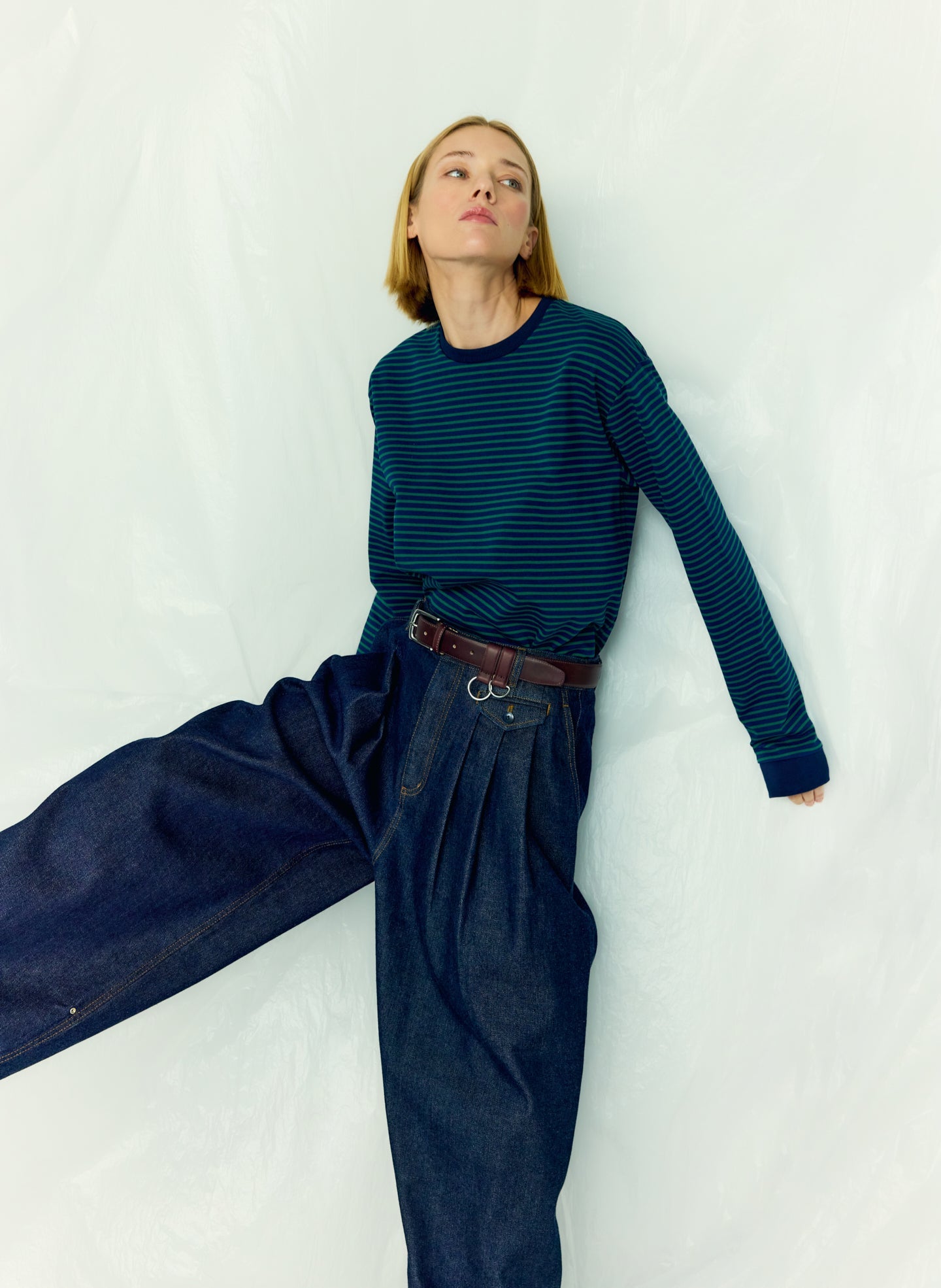 Tibi Striped Perfect Unisex Long Sleeve T-Shirt