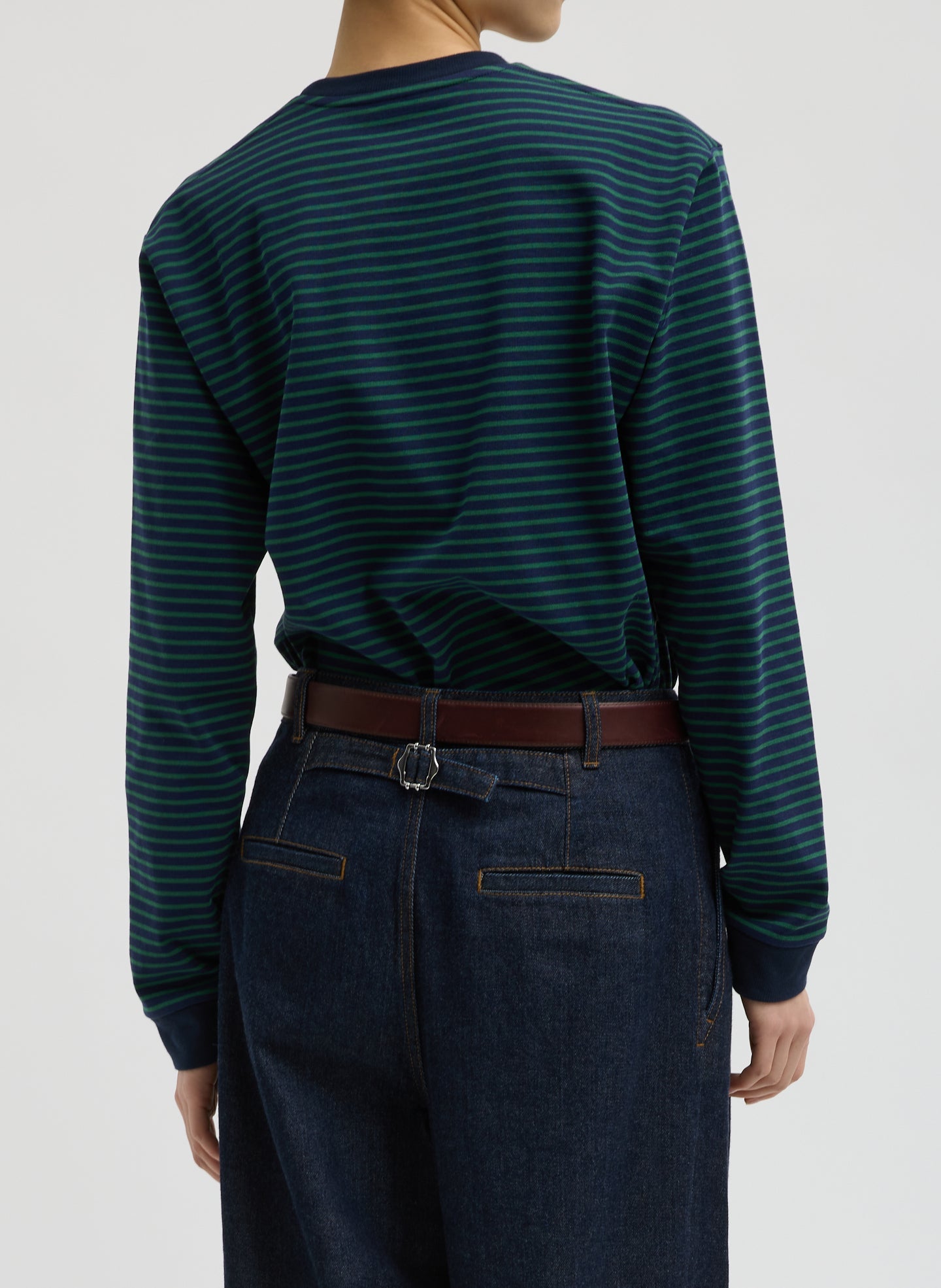 Tibi Striped Perfect Unisex Long Sleeve T-Shirt