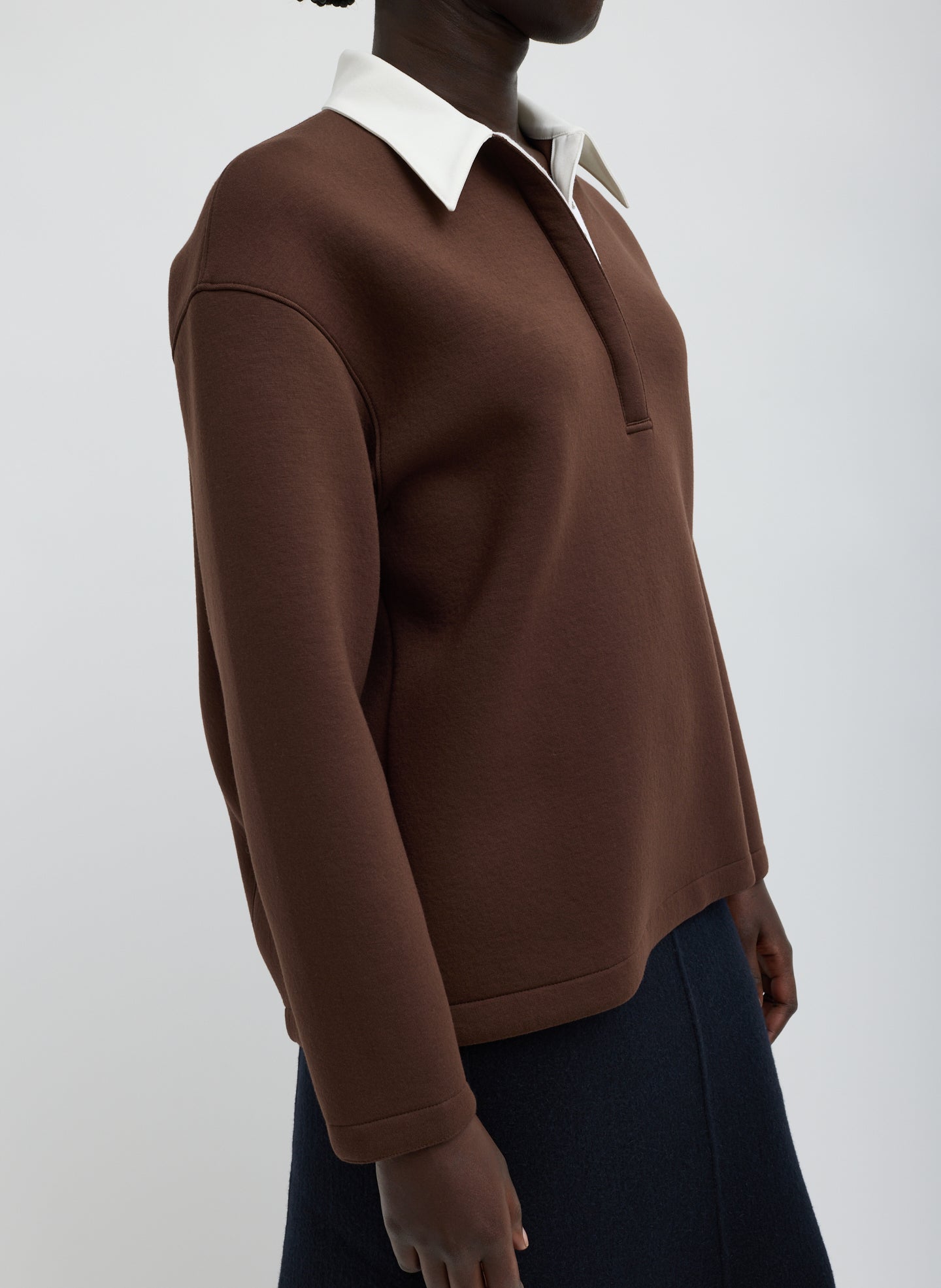 Tibi Bonded Viscose Sculpted Polo