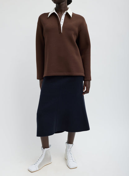 Tibi Bonded Viscose Sculpted Polo