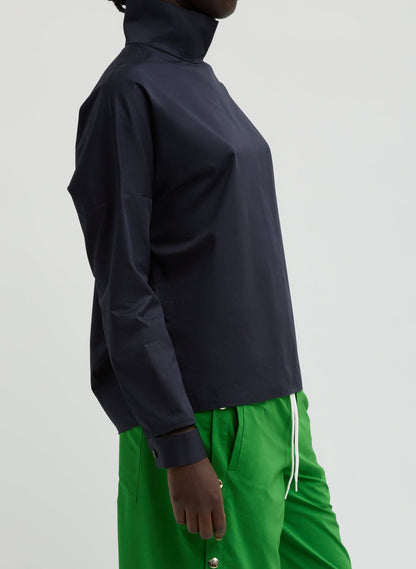 Tibi Eco Poplin Funnel Neck Dolman Top