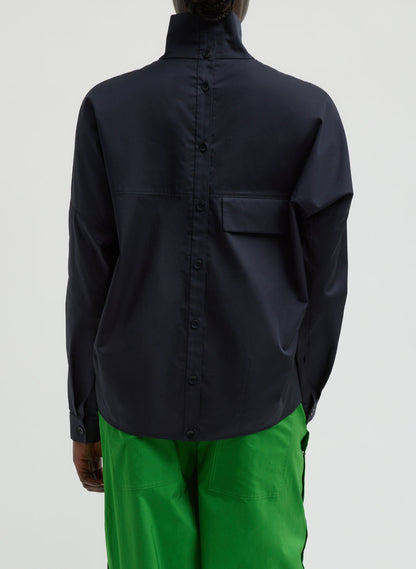 Tibi Eco Poplin Funnel Neck Dolman Top