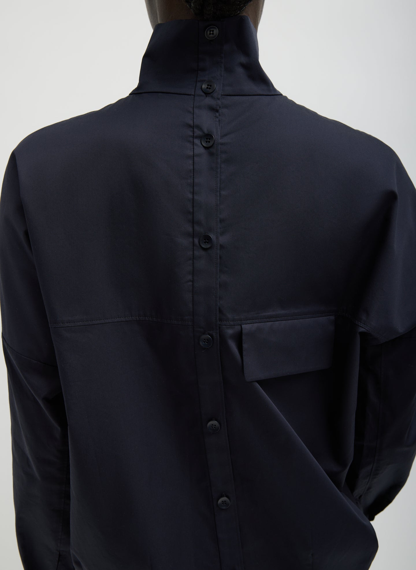 Tibi Eco Poplin Funnel Neck Dolman Top