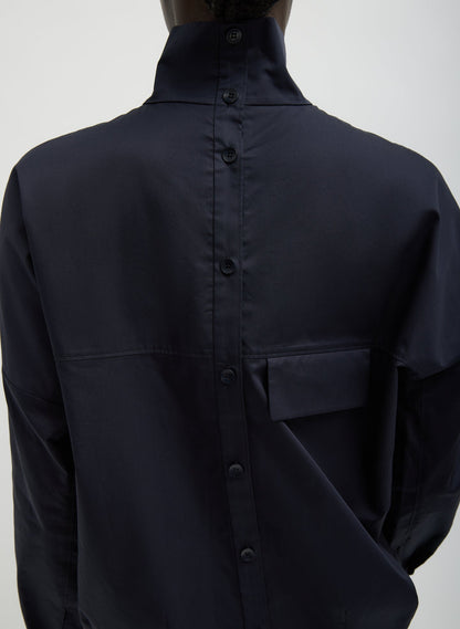Tibi Eco Poplin Funnel Neck Dolman Top