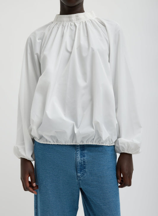 Tibi Italian Sporty Nylon Shirred Anorak Top