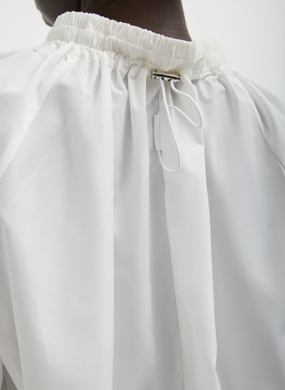 Tibi Italian Sporty Nylon Shirred Anorak Top