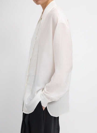Tibi Silk Voile Easy Pintucked Shirt