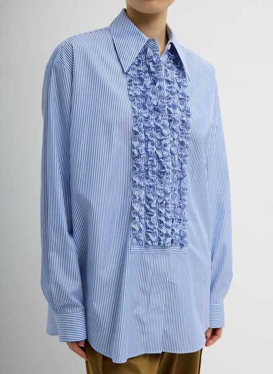 Tibi Striped Shirting Easy Tuxedo Shirt