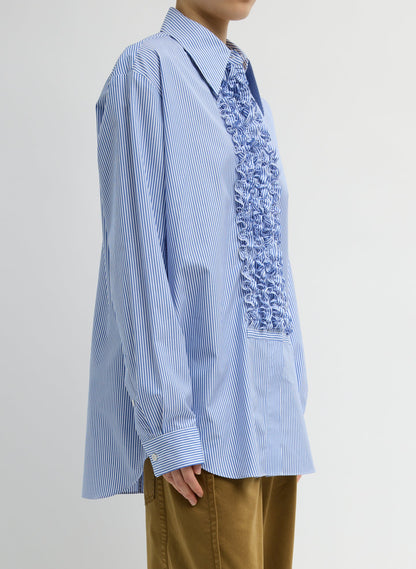 Tibi Striped Shirting Easy Tuxedo Shirt