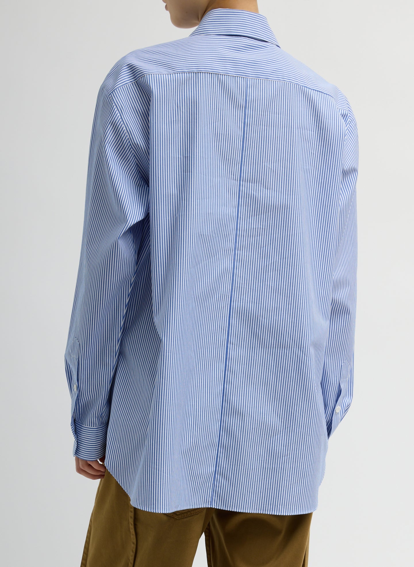 Tibi Striped Shirting Easy Tuxedo Shirt