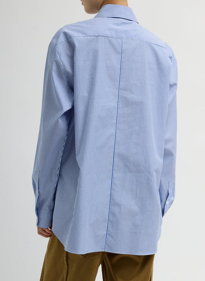 Tibi Striped Shirting Easy Tuxedo Shirt